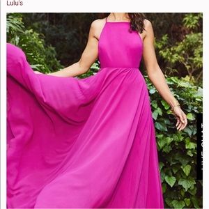 Lulus Mythical kind of love magenta maxi dress